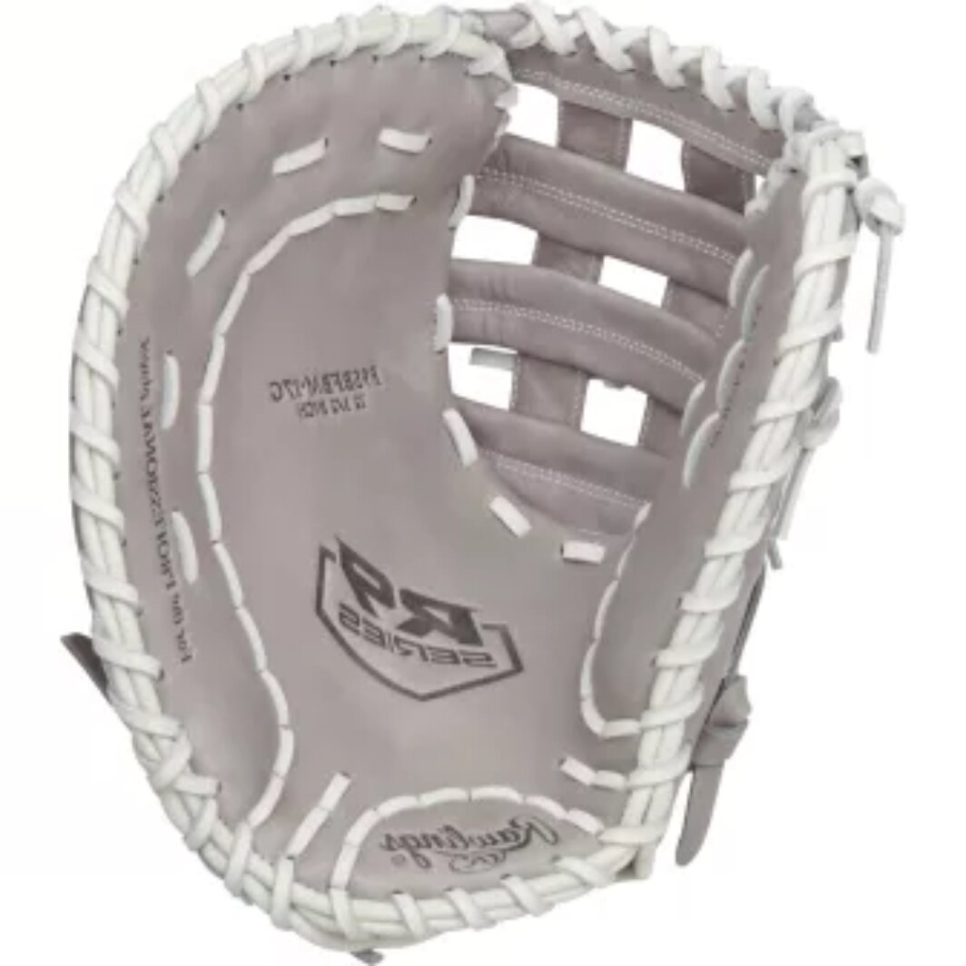 Rawlings R9 Softball 12.5" First Base Glove Gray/White LHT