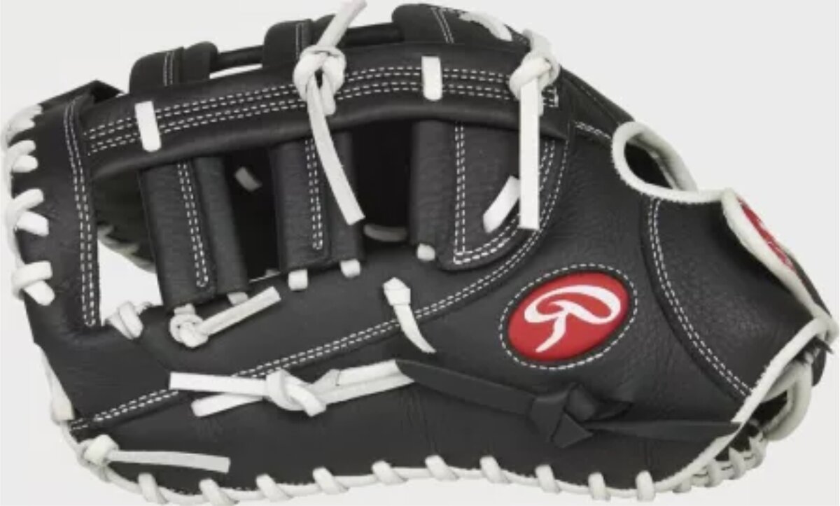 Rawlings Shut Out Softball 12" First Base Glove Black/White LHT