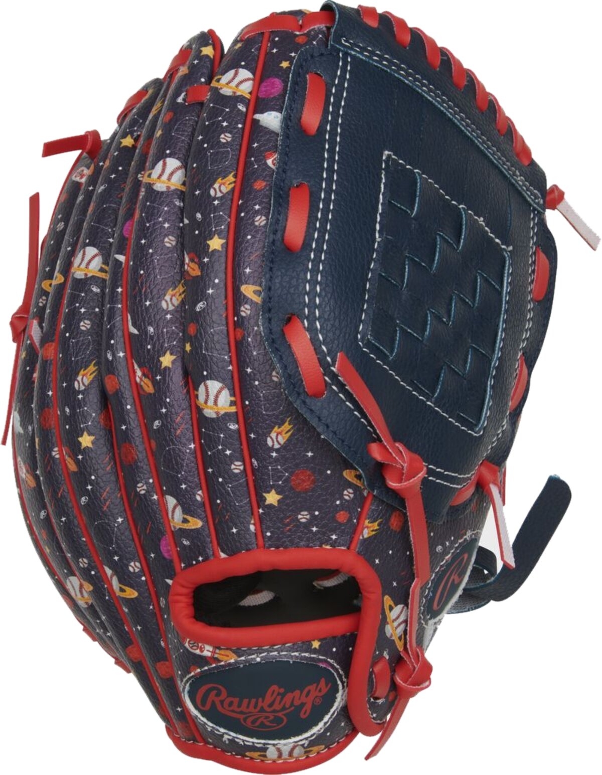 Rawlings Players Series 10" Youth Glove Space Print Navy/Red RHT
