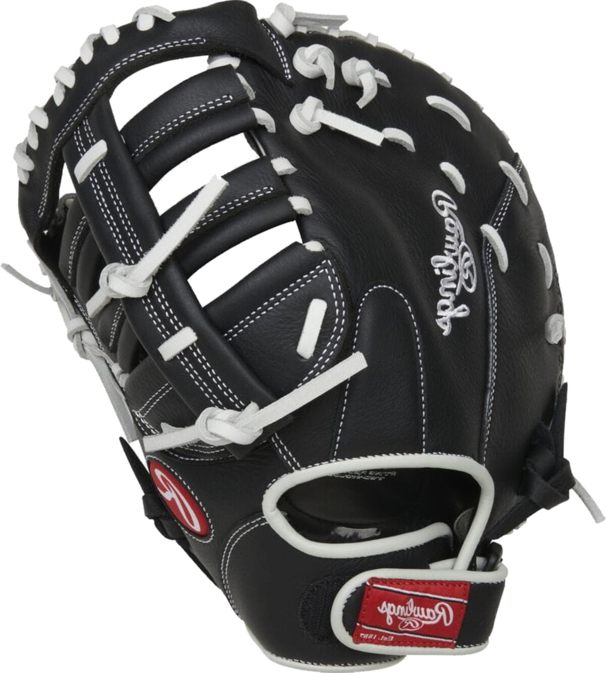 Rawlings Shut Out Softball 12" First Base Glove Black/White LHT