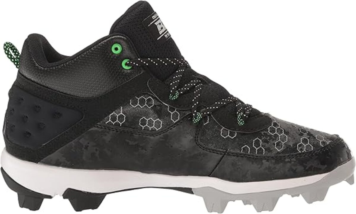 Under Armour Harper 8 Pro Black/Green High Rubber Cleats Beeball
