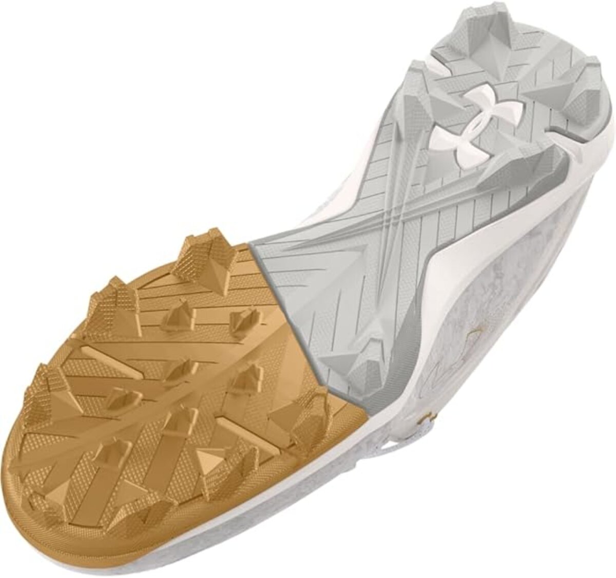 Under Armour Harper 8 Pro White/Gold High Rubber Cleats Beeball