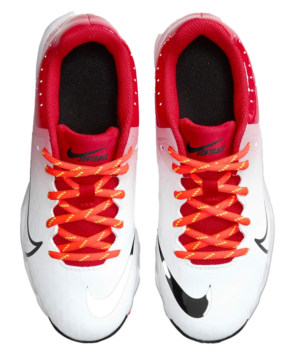 Nike Hyperdiamond 4 White/Scarlet Rubber Cleats Beeball