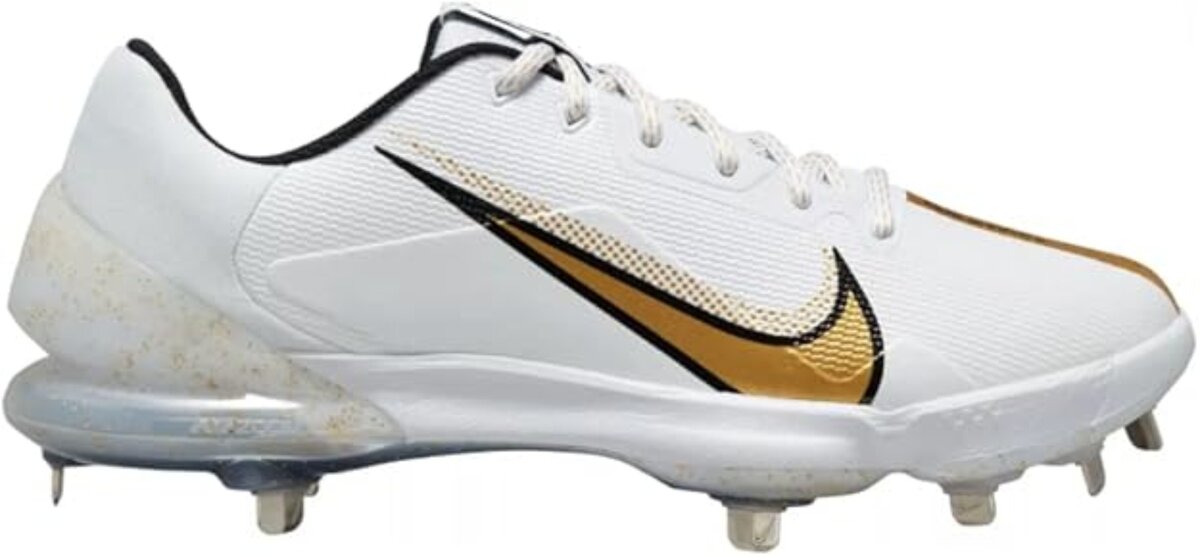 Nike Trout 7 White/Gold Low Metal Cleats