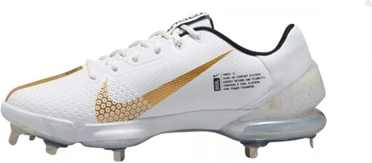 Nike Trout 7 White/Gold Low Metal Cleats