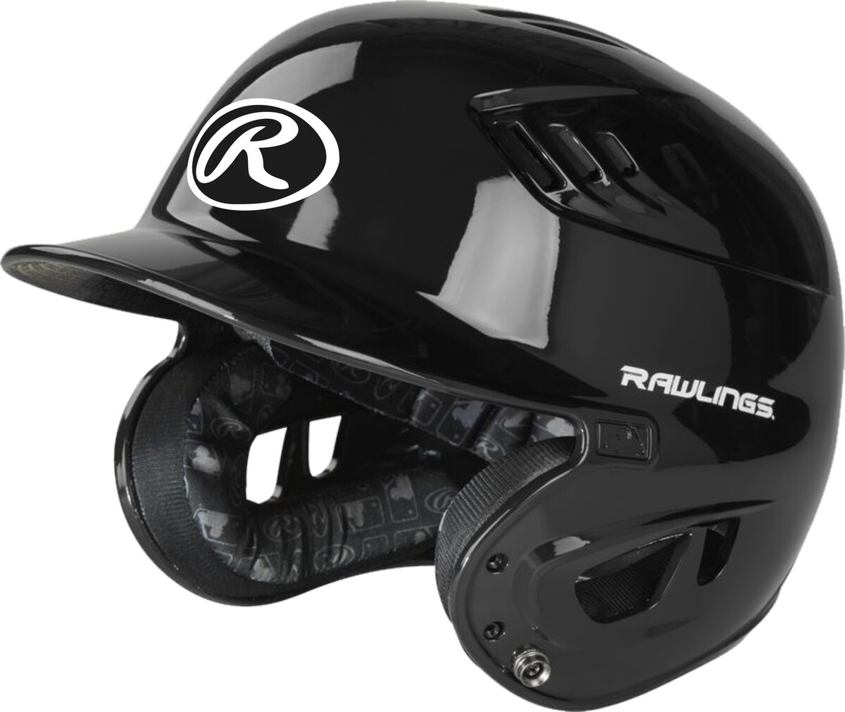 Rawlings R16/Velo Gloss Finish Batting Helmet Black