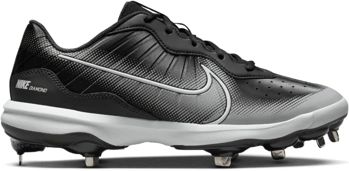 Nike Huarache Varsity 4 Black/Grey/White Metal Cleats