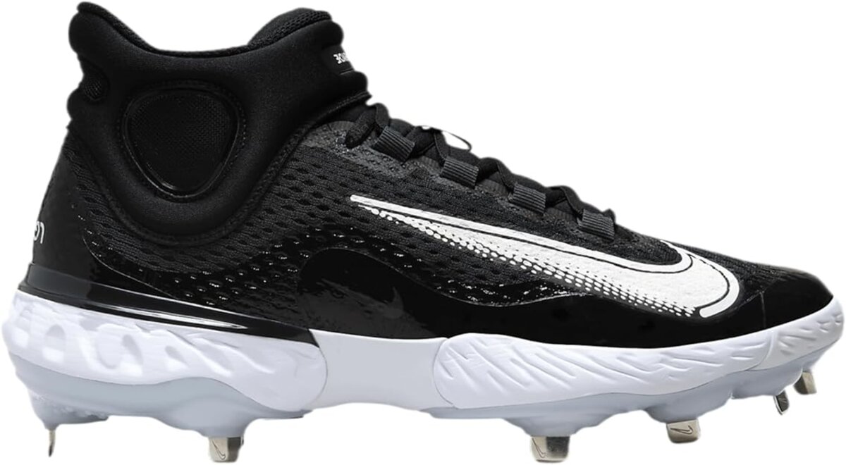 Nike Huarache Elite 4 Black High Metal Cleats