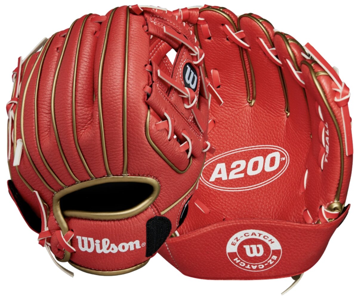 Wilson A200 9" Youth Glove Red/Gold RHT