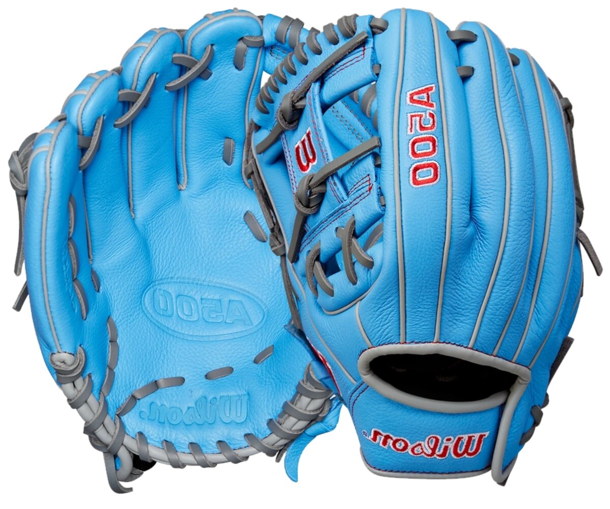 Wilson A500 11" Infield Glove Baby Blue/Grey LHT