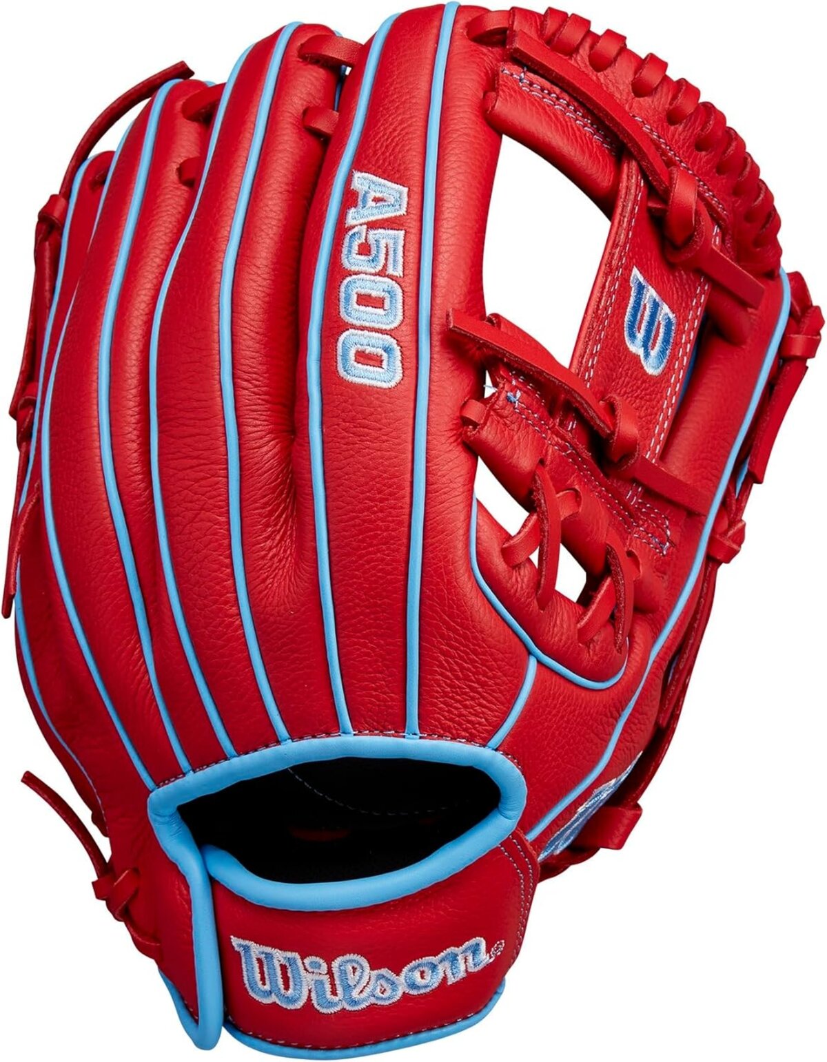 Wilson A500 11.5" Infield Glove Red/Baby Blue RHT