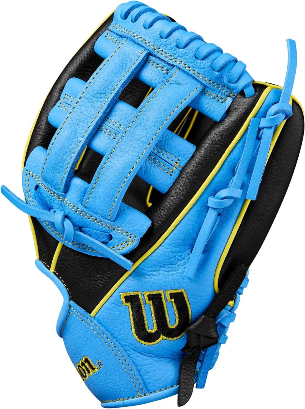 Wilson A500 10.5" Infield Glove Black/Baby Blue/Yellow RHT