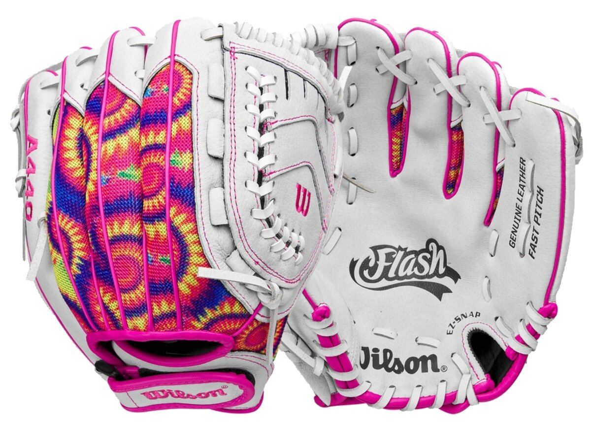 Wilson A440 11" Youth Infield Glove White/Pink/Tie-Dye RHT