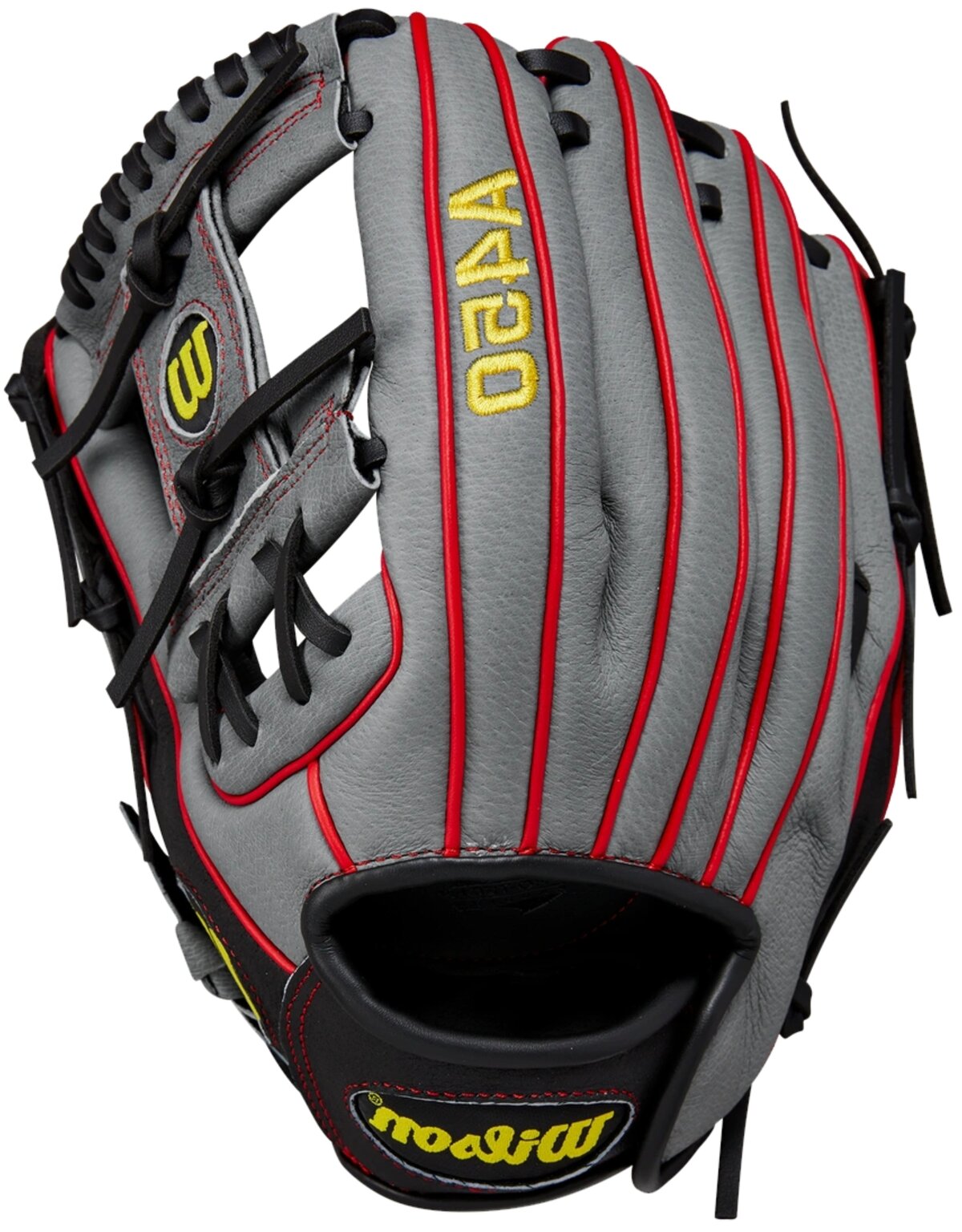 Wilson A450 11.5" Youth Infield Glove Gray/Black/Red LHT