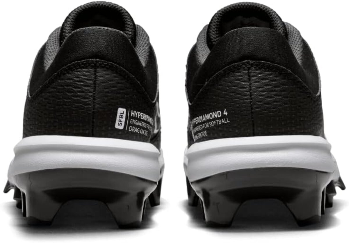 Nike Hyperdiamond 4 Pro Black/White Low Rubber Cleats