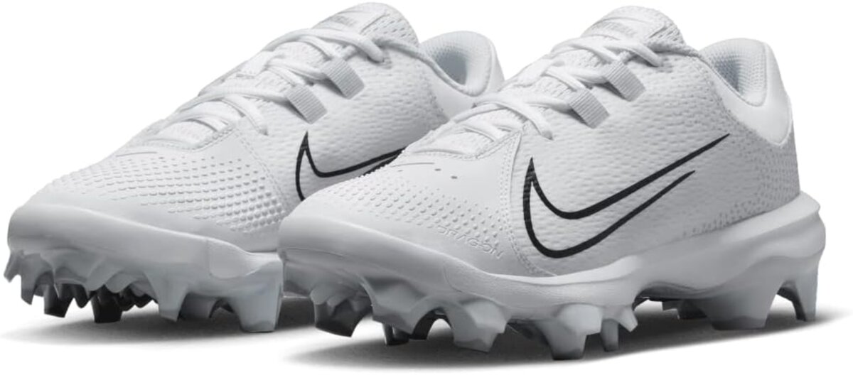 Nike Hyperdiamond 4 Pro White/Black Low Rubber Cleats