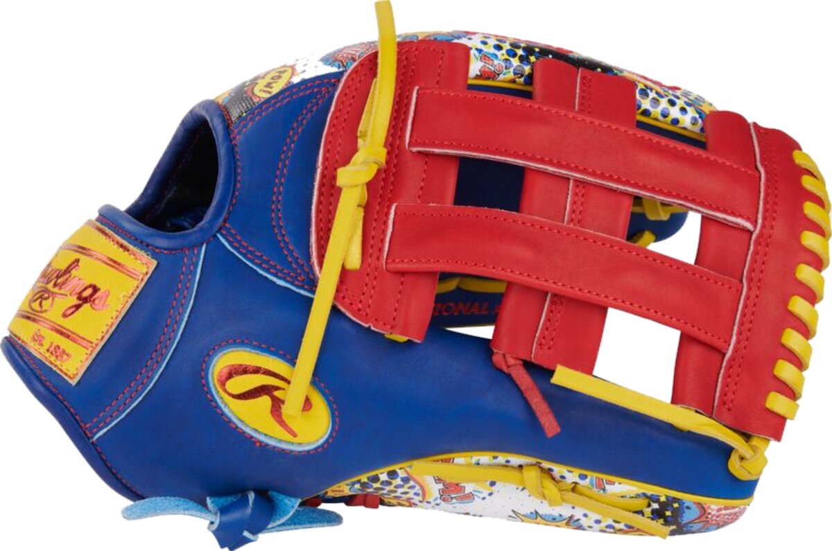 Rawlings Heart of the Hide 12.75" Outfield Glove Royal/Scarlet Comic RHT