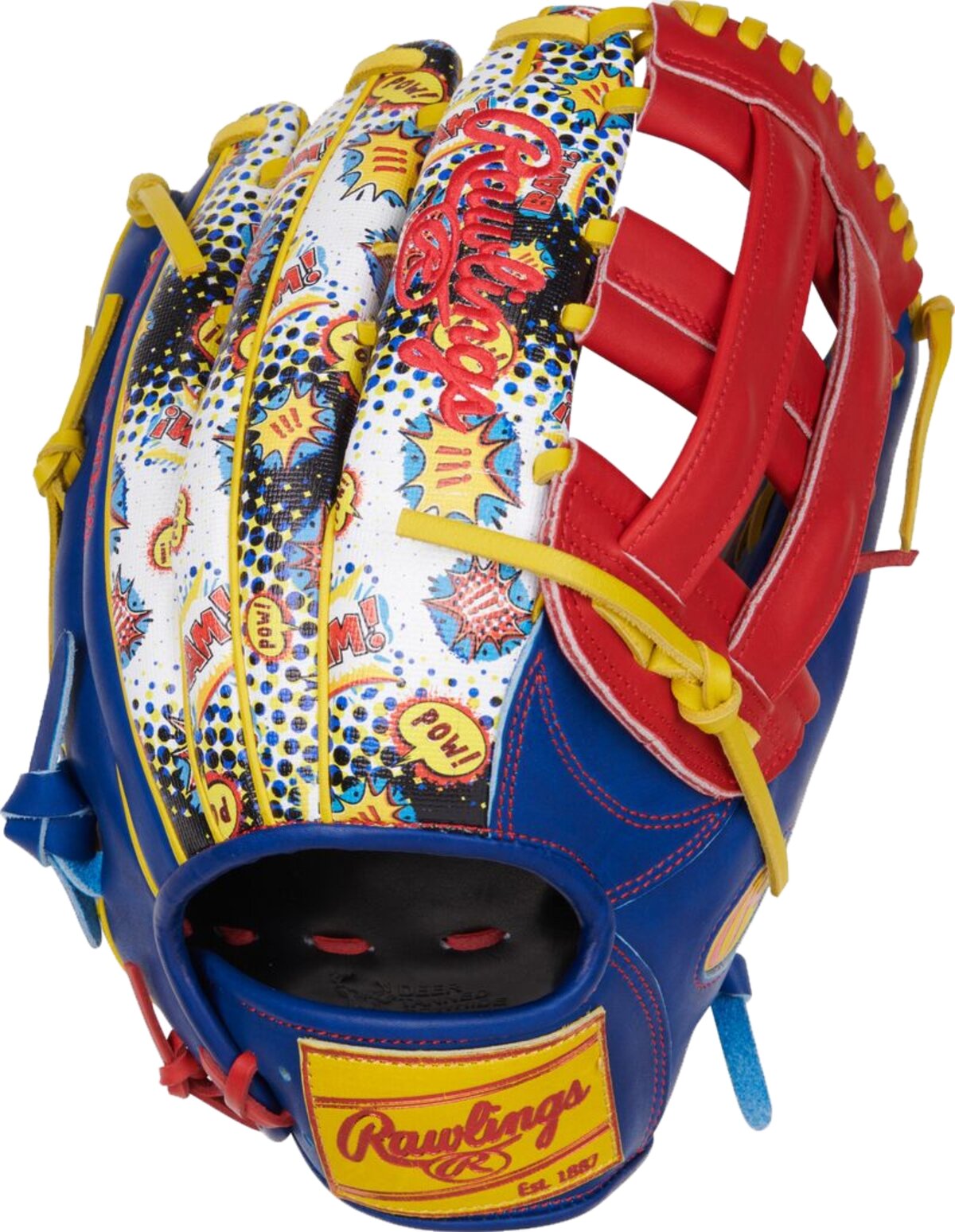 Rawlings Heart of the Hide 12.75" Outfield Glove Royal/Scarlet Comic RHT
