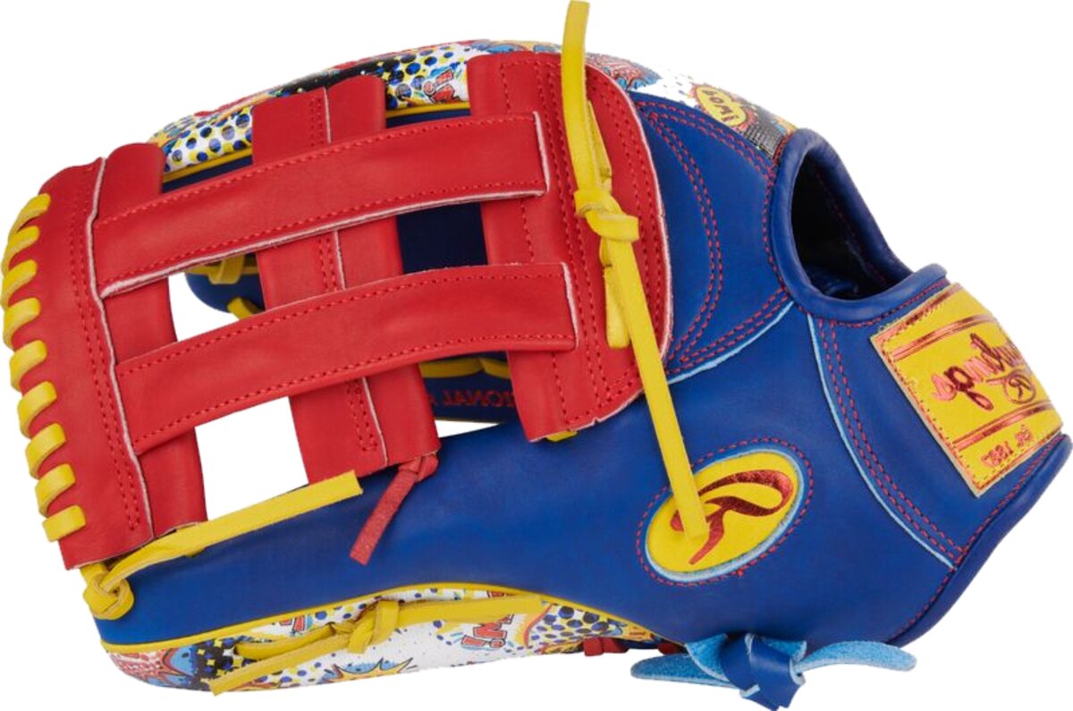 Rawlings Heart of the Hide 12.75" Outfield Glove Royal/Scarlet Comic LHT
