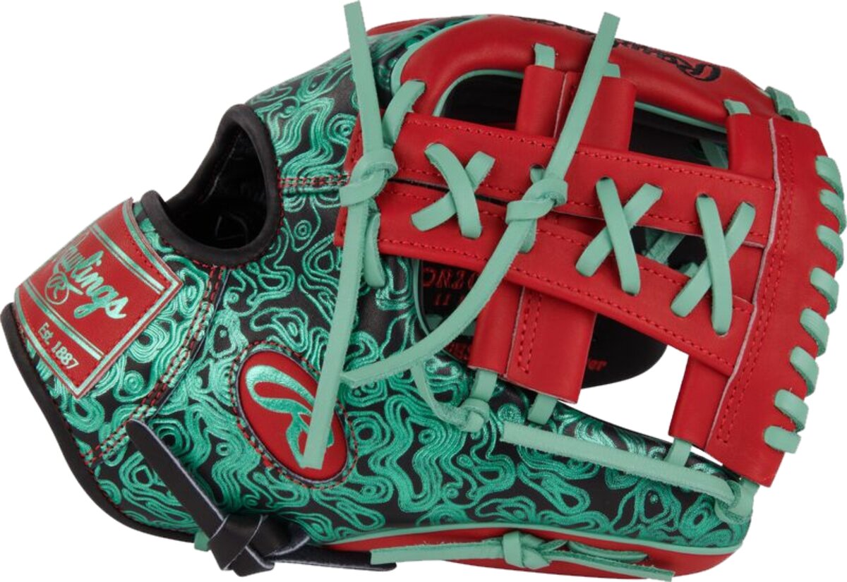 Rawlings Heart of the Hide 11.5" Infield Glove Scarlet/Black/Mint RHT