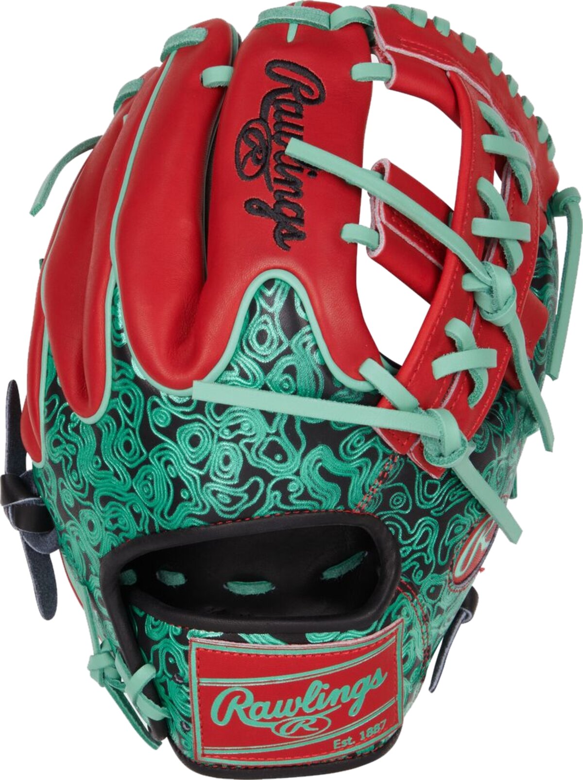 Rawlings Heart of the Hide 11.5" Infield Glove Scarlet/Black/Mint RHT