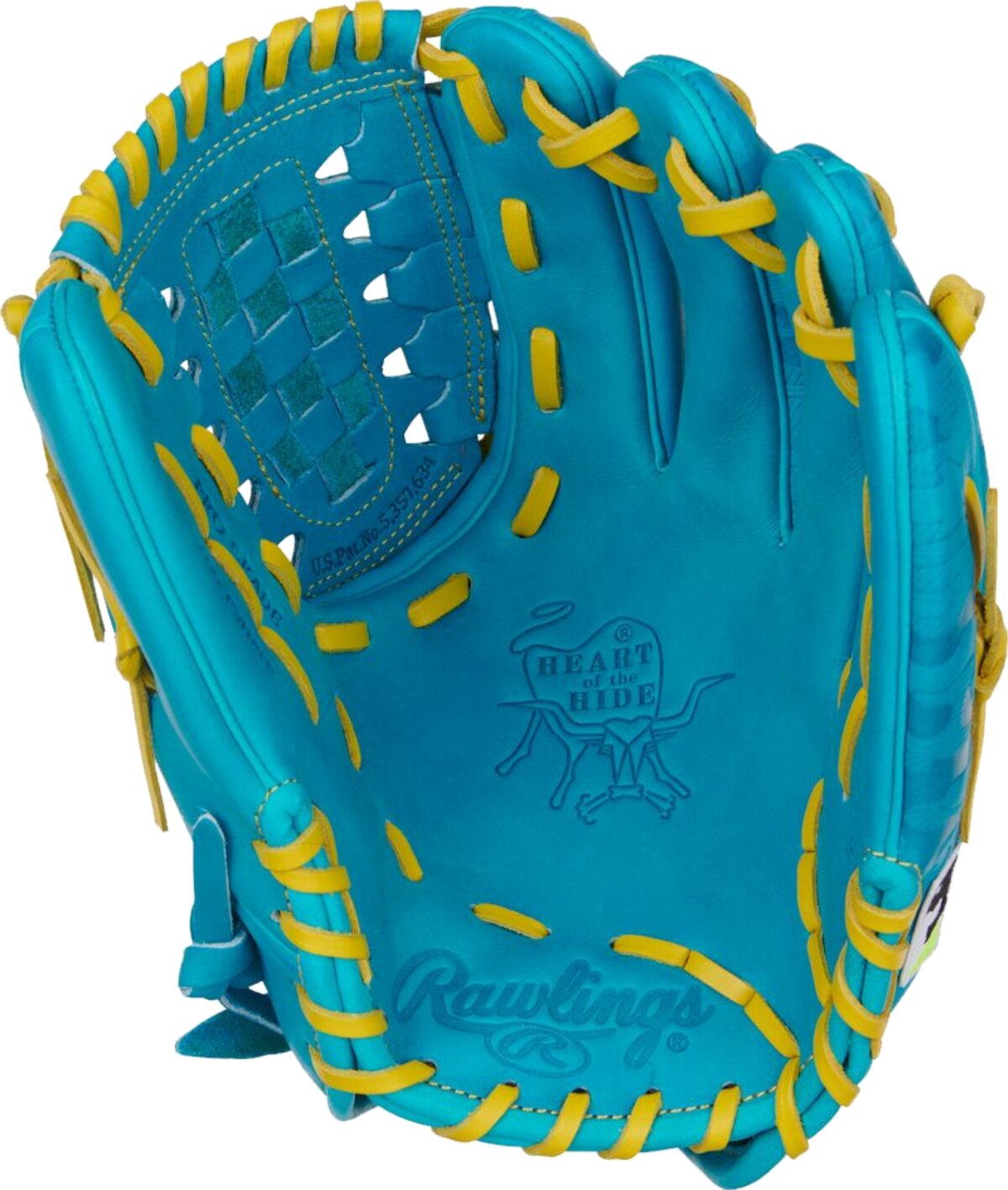 Rawlings Heart of the Hide 12" Pitcher Glove Teal/Yellow RHT