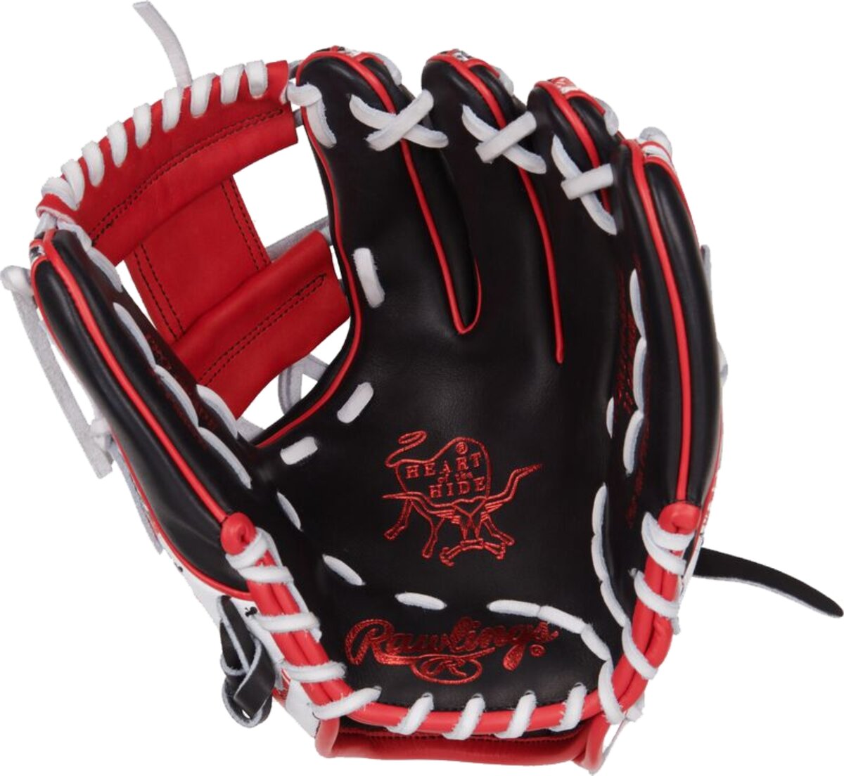 Rawlings Heart of the Hide 11.5" Infield Glove Black/Red/White Casino RHT