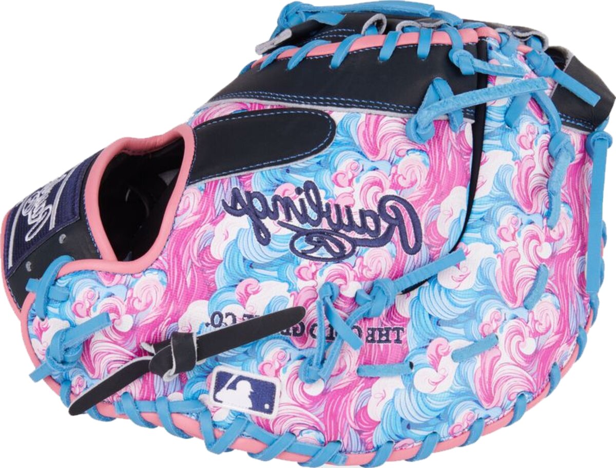Rawlings Heart Of The Hide 13" First Base Glove Black/Blue/Pink Waves LHT