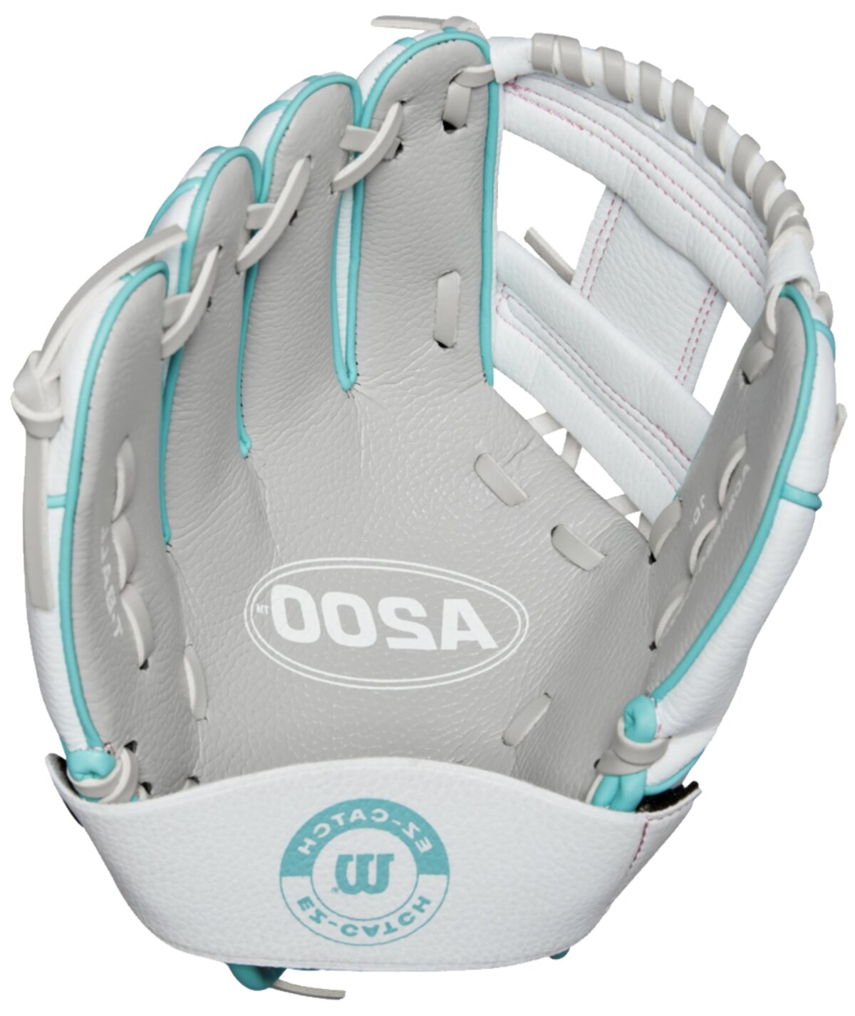 Wilson A200 10" Youth Glove Silver/White/Teal LHT