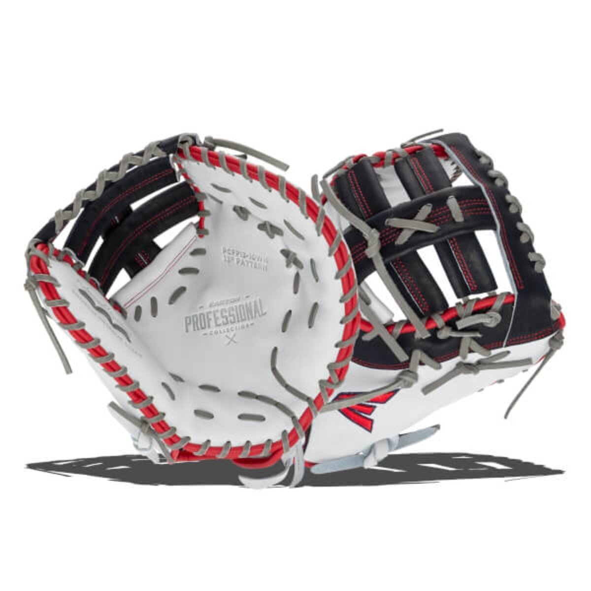 Easton Professional Collection Softball Color Splash 13" First Base Glove White/Navy/Red RHT