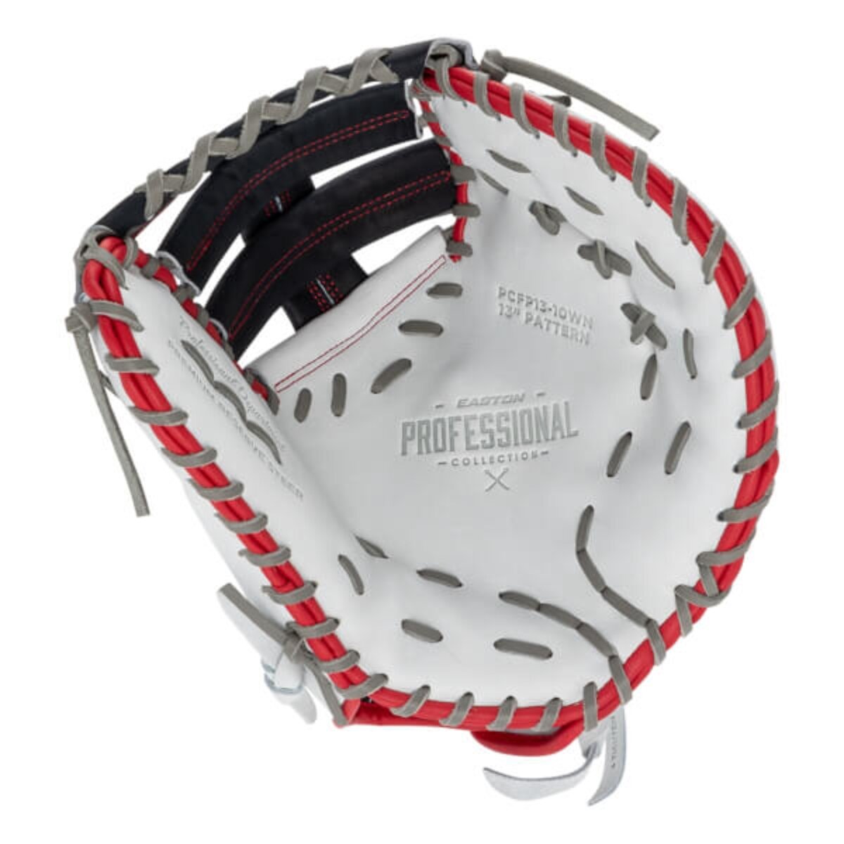 Easton Professional Collection Softball Color Splash 13" First Base Glove White/Navy/Red RHT