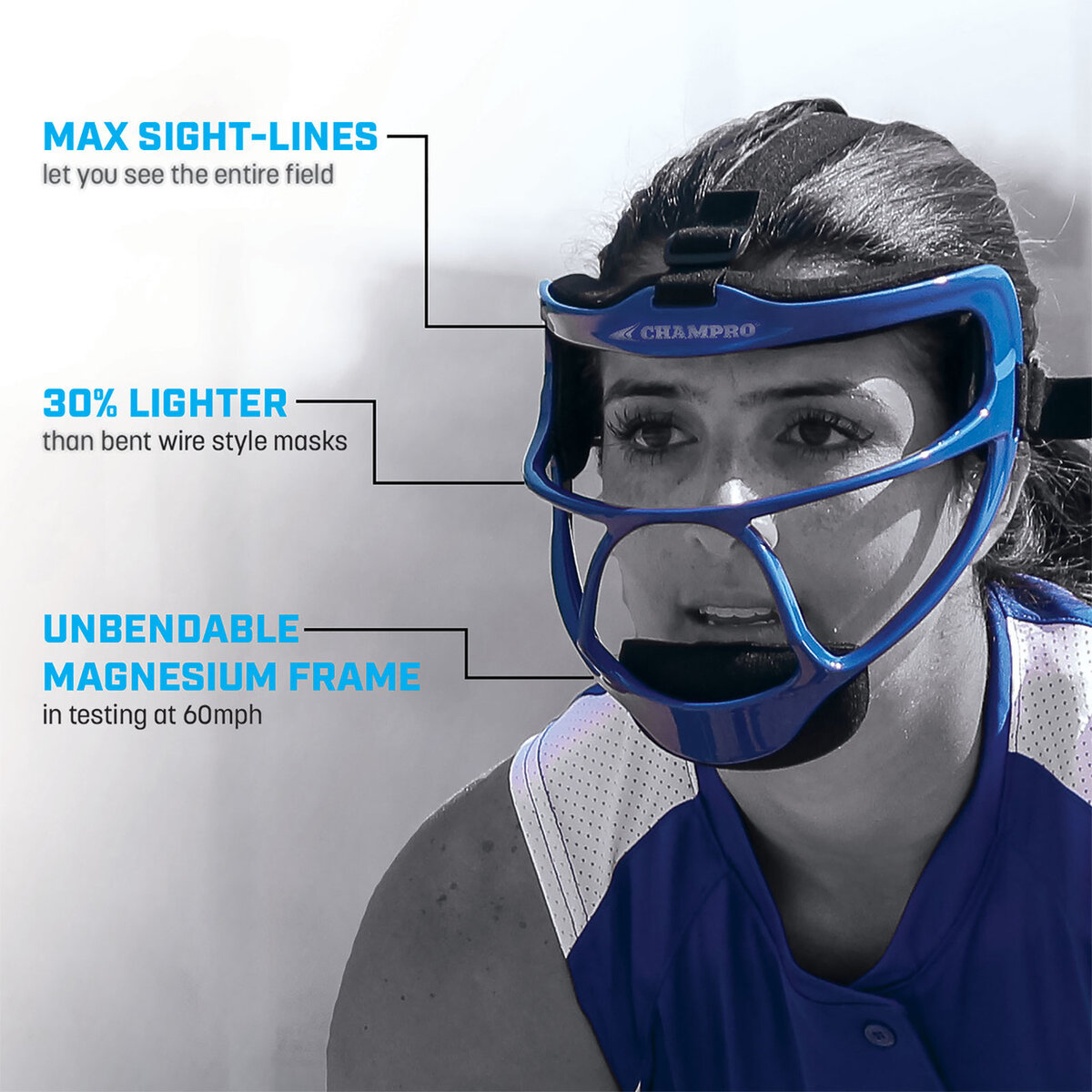 Rampage Softball Fielder's Facemask Navy