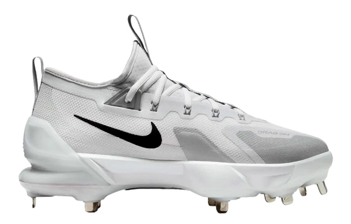 Nike Trout 9 Elite White Metal Cleats