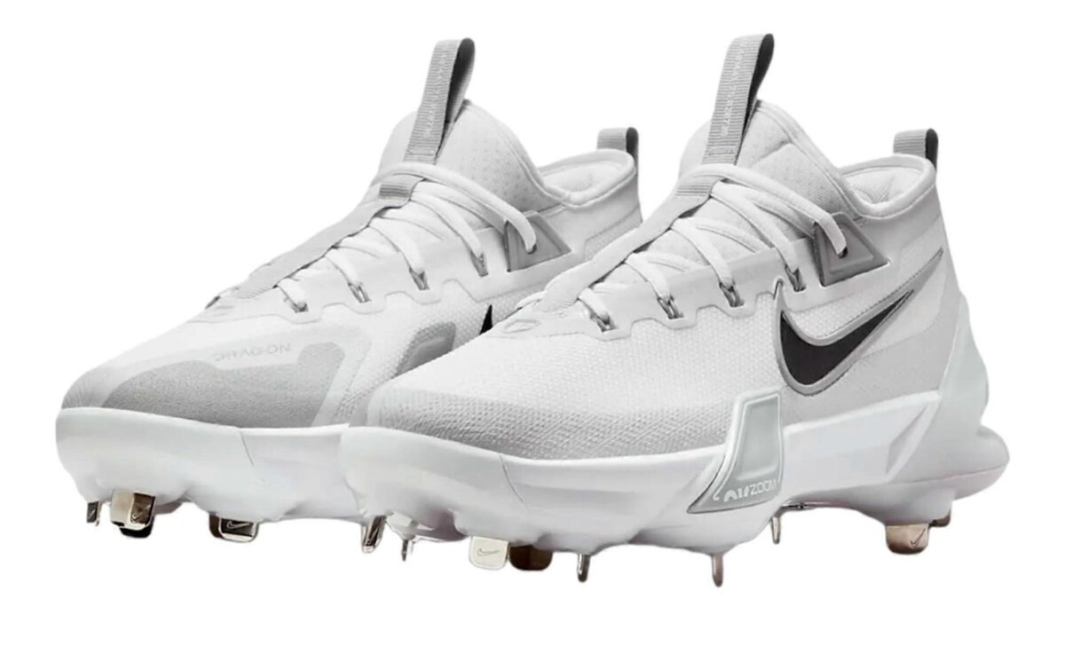 Nike Trout 9 Elite White Metal Cleats