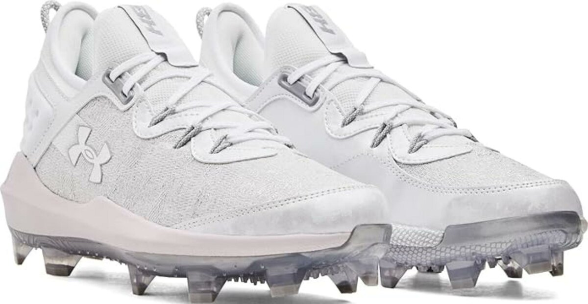 Under Armour Harper 8 Elite White/Silver High Rubber Cleats