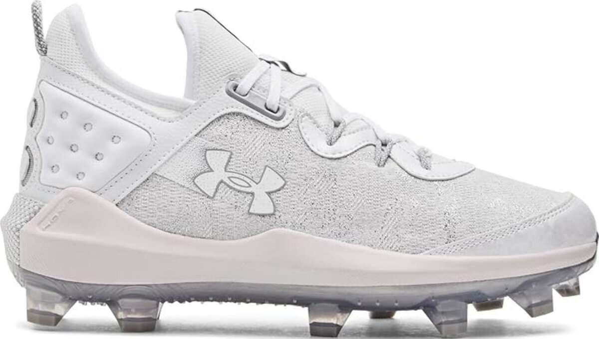 Under Armour Harper 8 Elite White/Silver High Rubber Cleats