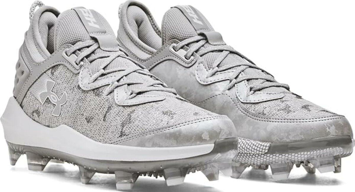 Under Armour Harper 8 Elite Grey/Silver High Rubber Cleats