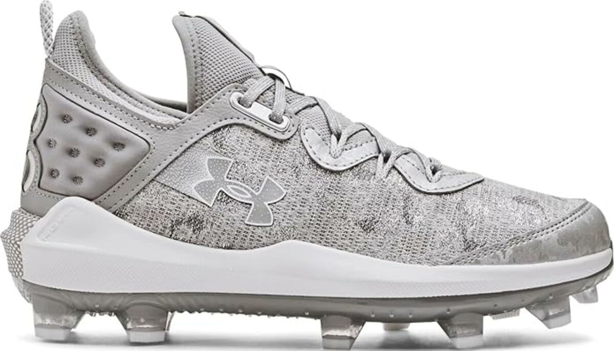 Under Armour Harper 8 Elite Grey/Silver High Rubber Cleats