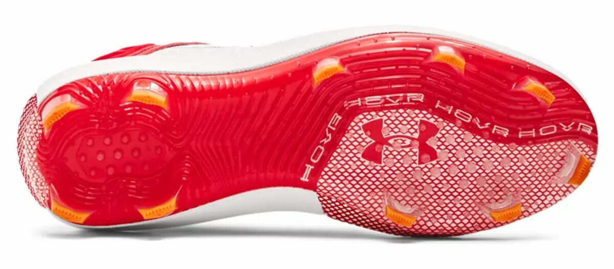 Under Armour Harper 8 Elite Scarlet/Silver High Rubber Cleats