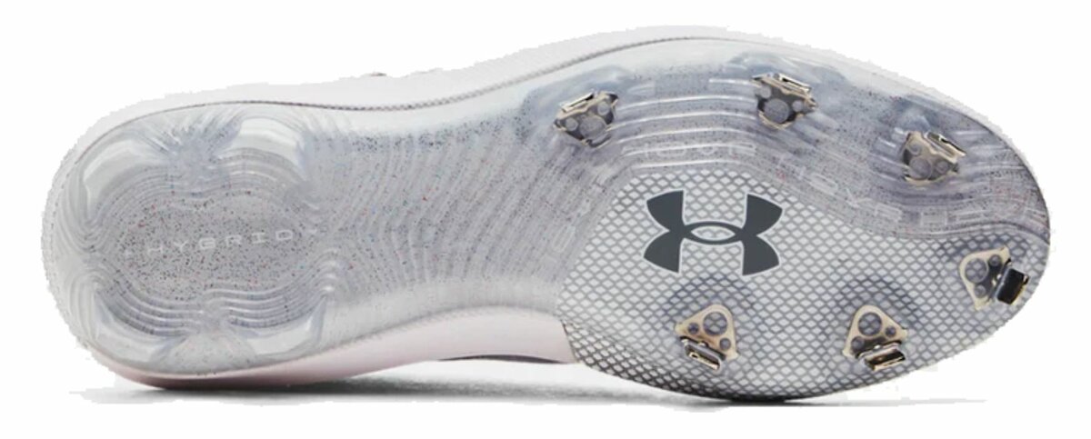 Under Armour Harper 8 White/Silver Metal Cleats