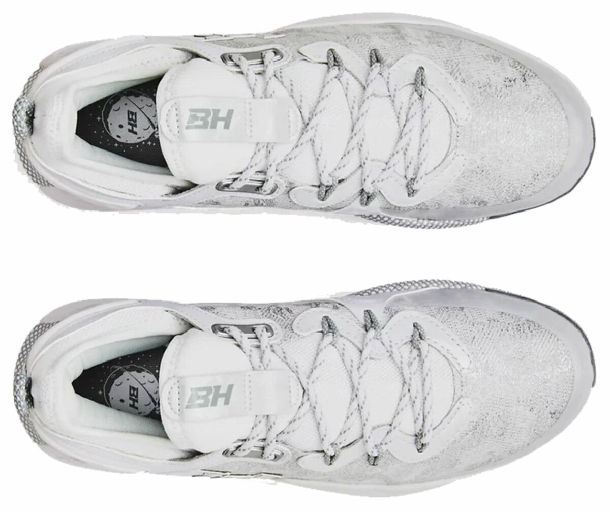 Under Armour Harper 8 White/Silver Metal Cleats
