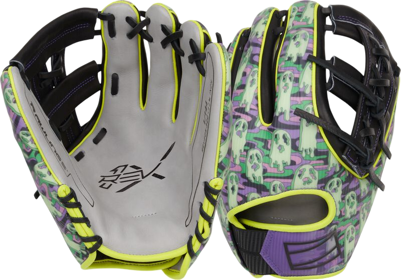 Rawlings REV1X Limited Edition Halloween 11.75" Infield Glove Grey/Ghost Pattern RHT