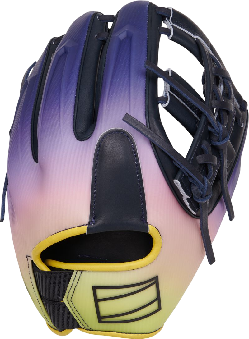 Rawlings REV1X Francisco Lindor 11.75" Infield Glove Purple/Yellow Pattern RHT
