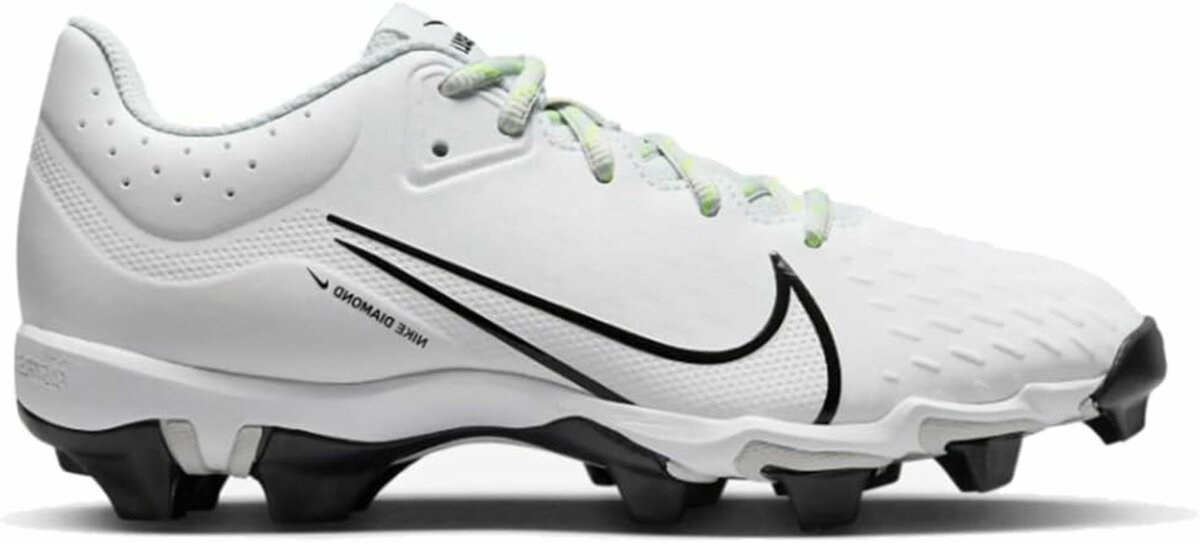 Nike Hyperdiamond 4 White Volt Keystone  Rubber Cleats 