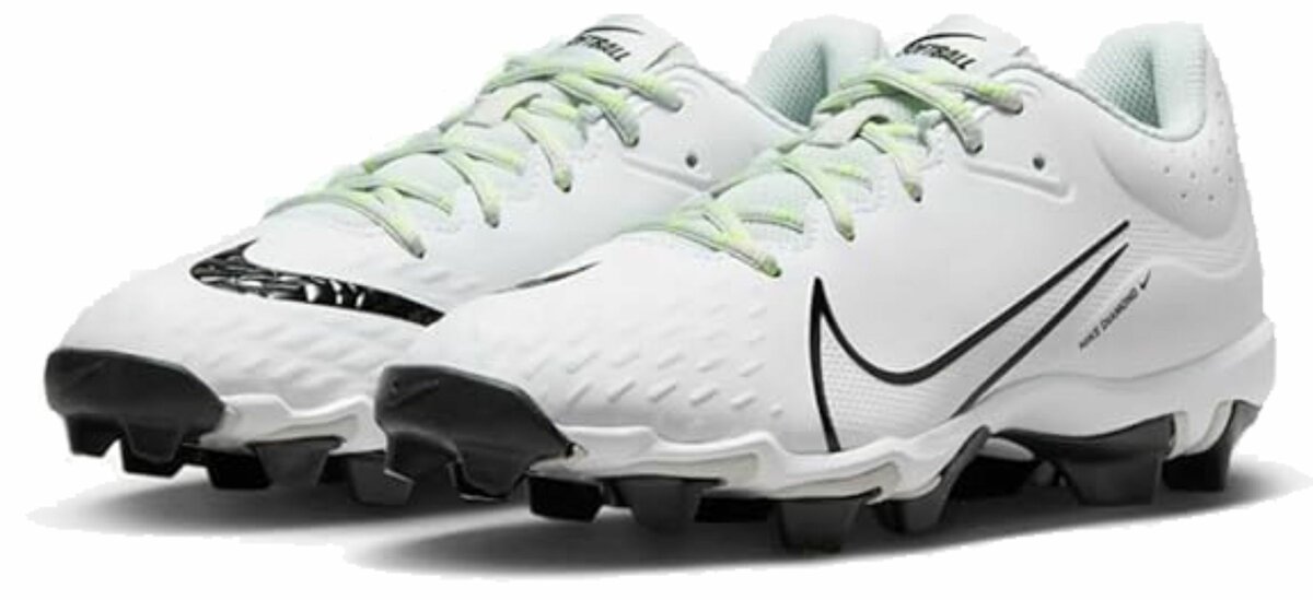 Nike Hyperdiamond 4 White Volt Keystone  Rubber Cleats 
