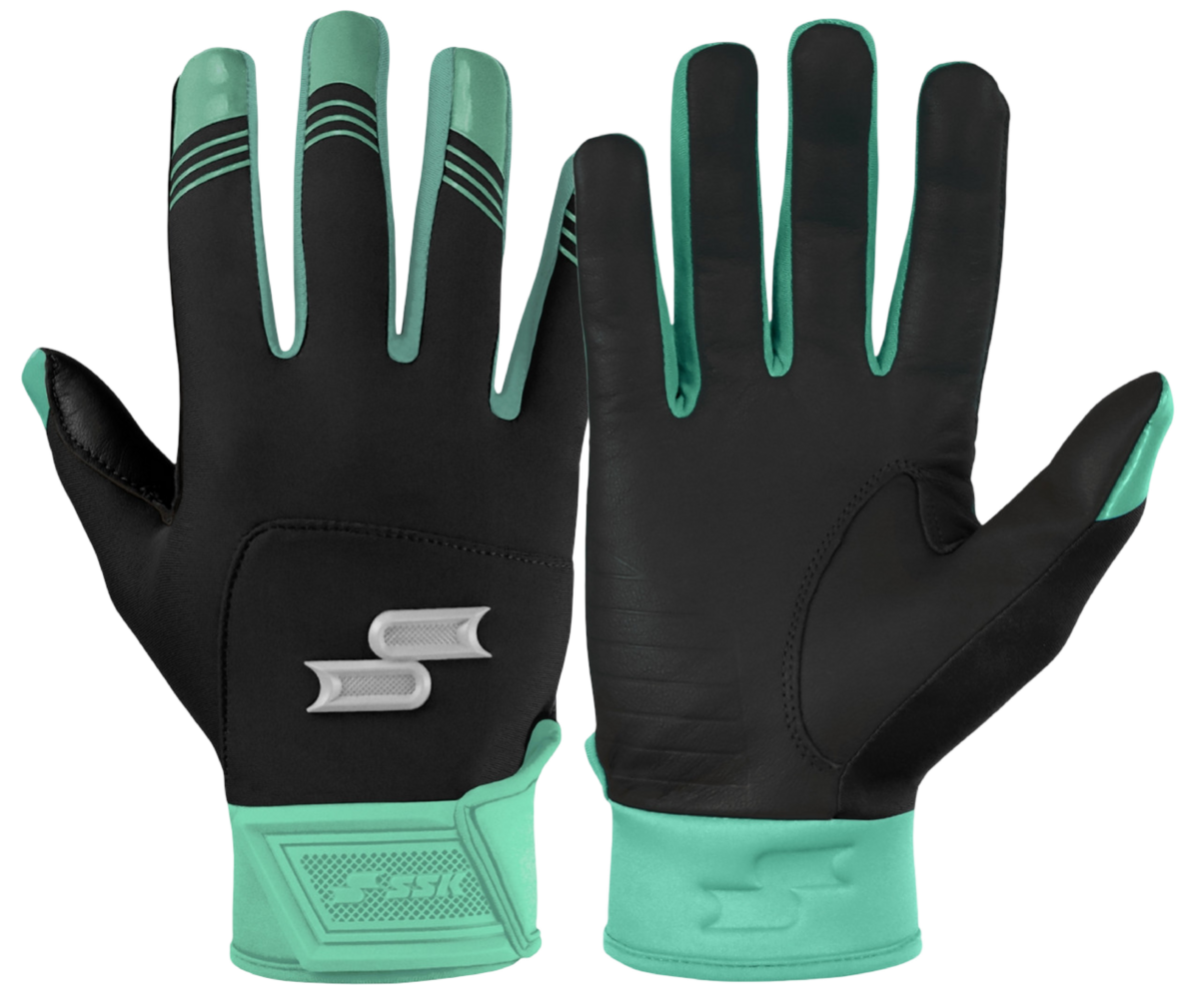 SSK X1 Color Rush Batting Gloves Black/Mint