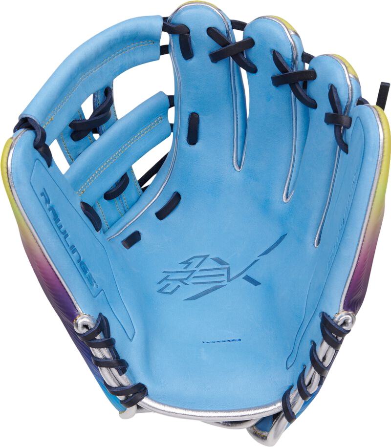 Rawlings REV1X Francisco Lindor 11.75" Infield Glove Colombia Blue/Purple/Yellow RHT