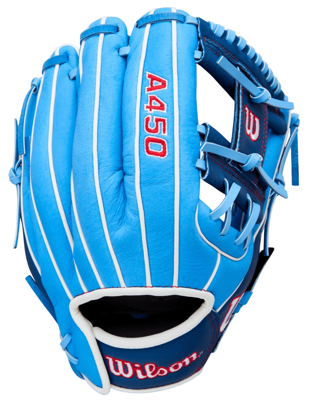 Wilson A450 11.5" Youth Infield Glove Baby Blue/Navy RHT
