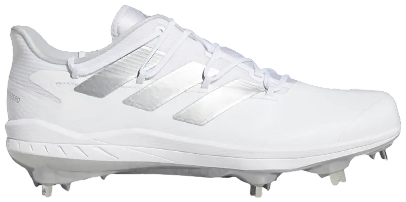Adidas Afterburner 8 White/Silver Metallic Metal Cleats