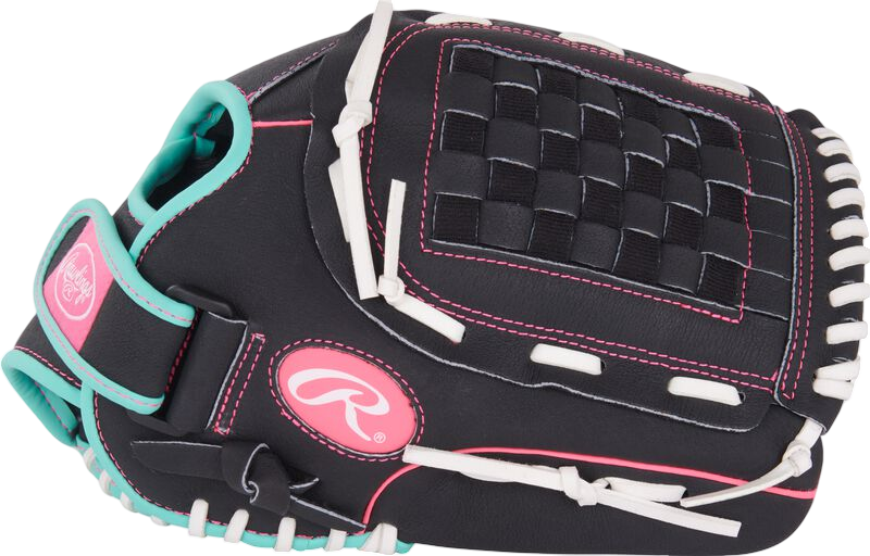 Rawlings Sure Catch Softball 12" Youth Glove Black/Mint/Pink RHT